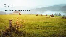  Presentation with green hills - Cool new presentation theme with view of the green hills which glowing by sunlight dramatic scene and picturesque picture location place carpathian ukraine europe beauty world soft filter vintage style instagram toning effect backdrop and a sky blue colored foreground