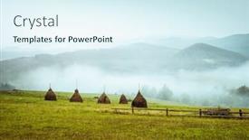  Presentation with green hills - Presentation enhanced with view of the green hills which glowing by sunlight dramatic scene and picturesque picture location place carpathian ukraine europe beauty world retro and vintage style instagram toning effect background and a sky blue colored foreground