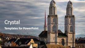  Presentation with solar system imaginary view - Cool new presentation theme with view of the grossmunster church backdrop and a gray colored foreground