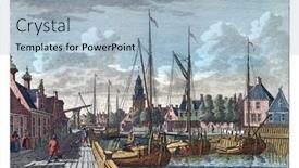  Presentation with engraving - Beautiful theme featuring view-of-the-harbor backdrop and a light blue colored foreground