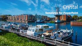  Presentation with grain mill - Colorful presentation enhanced with view-of-the-harbour backdrop and a teal colored foreground