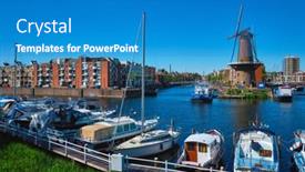 Presentation with grain mill - PPT theme having view-of-the-harbour background and a teal colored foreground