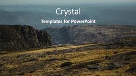  Presentation with landscape - PPT theme enhanced with view-of-the-highland-landscape and a gray colored foreground