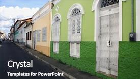  Presentation with view of rotterdam city - Colorful PPT theme enhanced with view-of-the-historic-center backdrop and a wine colored foreground