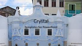  Presentation with city - PPT theme featuring view-of-the-historic-center background and a light blue colored foreground