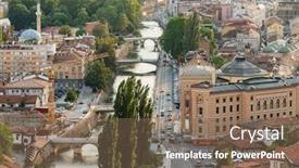  Presentation with bosnia - Amazing PPT theme having view-of-the-historic-centre backdrop and a violet colored foreground