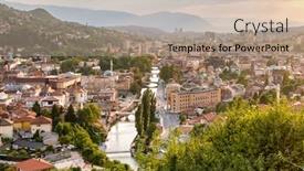  Presentation with bosnia - Audience pleasing PPT theme consisting of view-of-the-historic-centre backdrop and a coral colored foreground