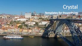  Presentation with view of rotterdam city - Slide set having view of the historic city background and a teal colored foreground