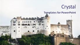  Presentation with salzburg - PPT theme with view of the historic city of salzburg with hohensalzburg fortress salzburger land austria background and a sky blue colored foreground