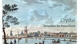  Presentation with engraving - PPT layouts featuring view-of-the-hogesluis-vintage background and a light blue colored foreground