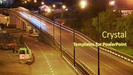  Presentation with deliver - Colorful presentation design enhanced with view-of-the-industrial-port backdrop and a tawny brown colored foreground