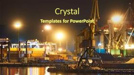  Presentation with cargo transportation - Cool new presentation with view-of-the-industrial-port backdrop and a tawny brown colored foreground