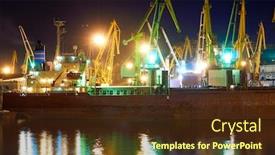  Presentation with sea port - Amazing theme having view-of-the-industrial-port backdrop and a wine colored foreground