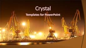  Presentation with port industry - Audience pleasing PPT layouts consisting of view of the industrial port backdrop and a wine colored foreground