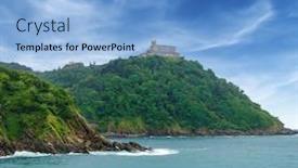  Presentation with island - Cool new theme with view-of-the-island backdrop and a light blue colored foreground