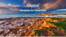  Presentation with satellite in a dark sky - PPT theme with view of the isola dell background and a ocean colored foreground