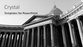  Presentation with st petersburg russia landmarks - PPT layouts enhanced with view-of-the-kazan-cathedral background and a  colored foreground