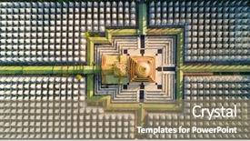  Presentation with brainstorming top view - Presentation theme featuring view of the kuthodaw pagoda background and a coral colored foreground