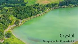  Presentation with tranquil - Amazing presentation theme having view-of-the-lake-furnas backdrop and a seafoam green colored foreground