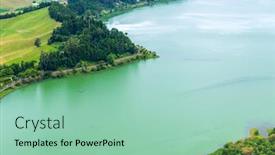  Presentation with tranquil - Slide deck enhanced with view-of-the-lake-furnas background and a mint green colored foreground