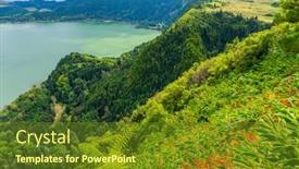  Presentation with tranquil - Amazing PPT theme having view-of-the-lake-furnas backdrop and a tawny brown colored foreground