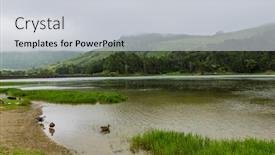  Presentation with fog - Audience pleasing slides consisting of view-of-the-lake backdrop and a light gray colored foreground