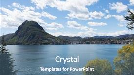  Presentation with view of the process - Slides featuring view of the lake from ciani lugano park background and a teal colored foreground