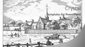  Presentation with house - Presentation theme consisting of view-of-the-leper-house background and a white colored foreground