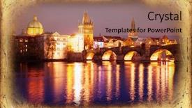  Presentation with prague - Audience pleasing slide set consisting of view of the lesser bridge tower of charles bridge in prague karluv most the czech republic this bridge is the oldest in the city and very popular tourist attraction filtered image vintage effect backdrop and a coral colored foreground