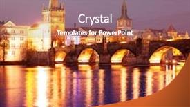  Presentation with prague - Audience pleasing slides consisting of view of the lesser bridge tower of charles bridge in prague karluv most the czech republic this bridge is the oldest in the city and a very popular tourist attraction backdrop and a gray colored foreground