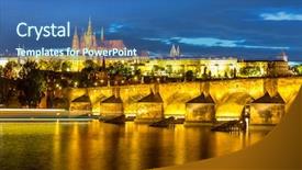  Presentation with czech republic - Colorful PPT layouts enhanced with view of the lesser bridge backdrop and a ocean colored foreground