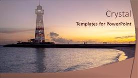  Presentation with lighthouse - Audience pleasing PPT theme consisting of view-of-the-lighthouse backdrop and a lemonade colored foreground