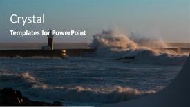  Presentation with ocean wave - Theme with view-of-the-lighthouse background and a  colored foreground