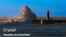  Presentation with atlantic - Slide deck enhanced with view-of-the-lighthouse background and a tawny brown colored foreground