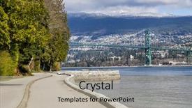  Presentation with lions - Presentation design consisting of view of the lions gate background and a mint green colored foreground