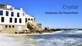  Presentation with beach - Amazing presentation design having view-of-the-malaspina-beach backdrop and a light blue colored foreground