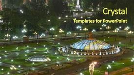  Presentation with lanterns - Amazing slides having view of the manege square with fountains and lanterns at night backdrop and a tawny brown colored foreground