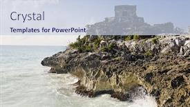  Presentation with archaeological - Amazing presentation theme having toltecs - view of the mayan archaeological backdrop and a lemonade colored foreground