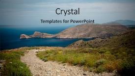  Presentation with mediterranean - Presentation enhanced with view-of-the-mediterranean-ocean background and a light blue colored foreground