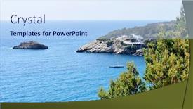  Presentation with mediterranean - Cool new presentation theme with view-of-the-mediterranean-sea backdrop and a sky blue colored foreground