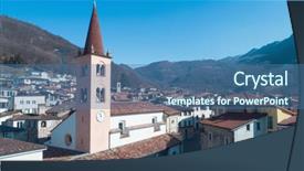  Presentation with view of village in cordillera - Slides featuring view of the mountain village background and a  colored foreground