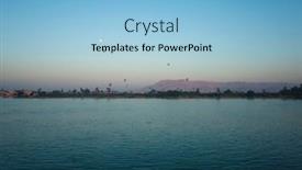  Presentation with hot air balloons - Slides enhanced with view-of-the-nile-river background and a light blue colored foreground