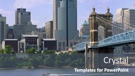  Presentation with cincinnati - Audience pleasing slide deck consisting of view-of-the-ohio-river backdrop and a gray colored foreground