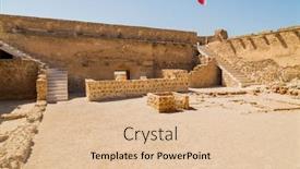  Presentation with fort - Presentation theme consisting of view-of-the-old-arad background and a lemonade colored foreground