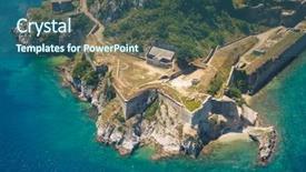  Presentation with byzantine - Audience pleasing PPT layouts consisting of view of the old byzantine backdrop and a ocean colored foreground