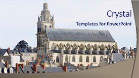  Presentation with river valley - Colorful presentation enhanced with view of the old city of blois highlights the st louis cathedral and the loire river first loire valley france backdrop and a sky blue colored foreground