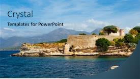  Presentation with saint - Amazing PPT theme having view-of-the-old-genoese backdrop and a light blue colored foreground