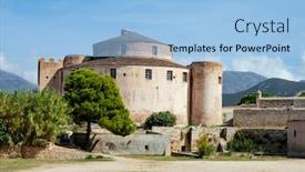  Presentation with saint - Presentation featuring view-of-the-old-genoese background and a light blue colored foreground