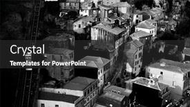  Presentation with old car - Presentation design enhanced with view-of-the-old-quarter background and a dark gray colored foreground