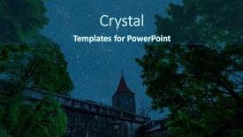  Presentation with night - Slide set with view-of-the-old-town background and a  colored foreground